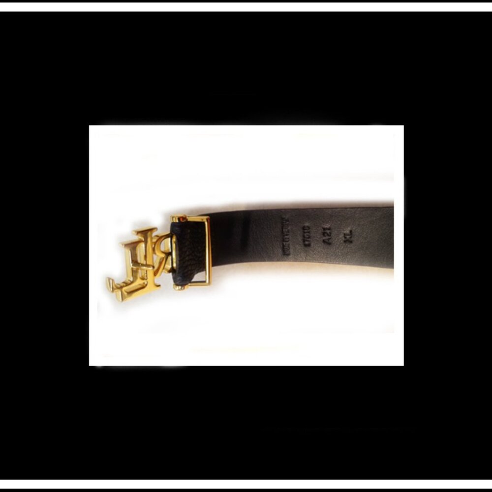 New Rare Unique RLL Ralph Lauren Top Grade High Grain Black Genuine Leather Belt - Picture 5 of 10
